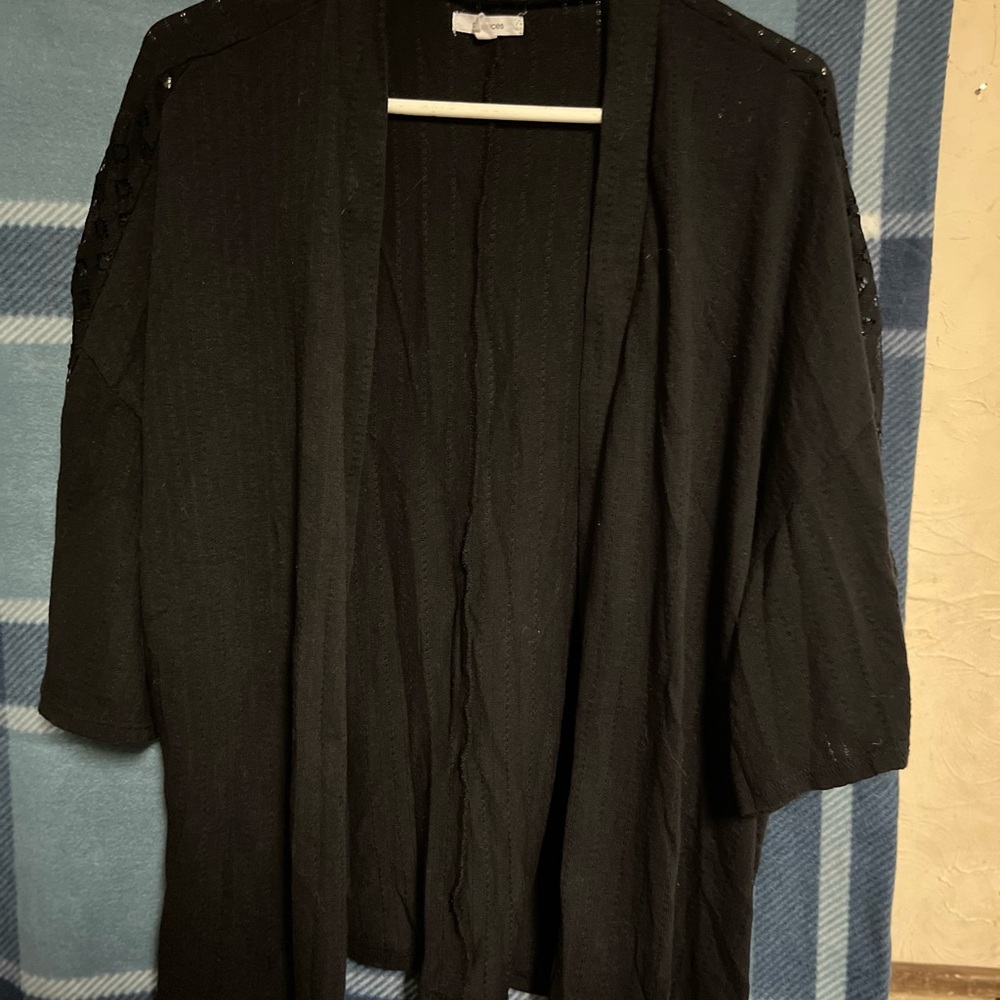 Maurices Black Open-Front Cardigan